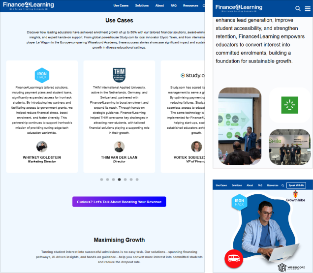 Finance4Learning website preview