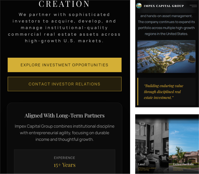 Impex Capital Group website preview