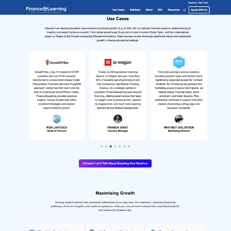Finance4Learning desktop preview
